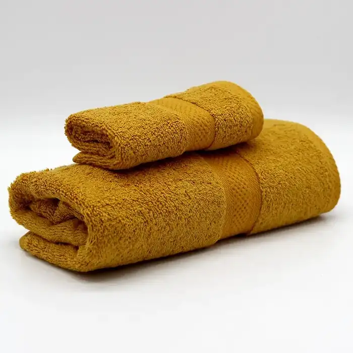 Mustársárga frottír törölköző, 550gr - 70x140cm